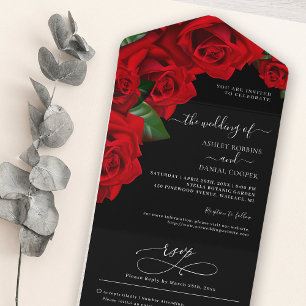 Casamento de Rosas de Amor Vermelho Delicado