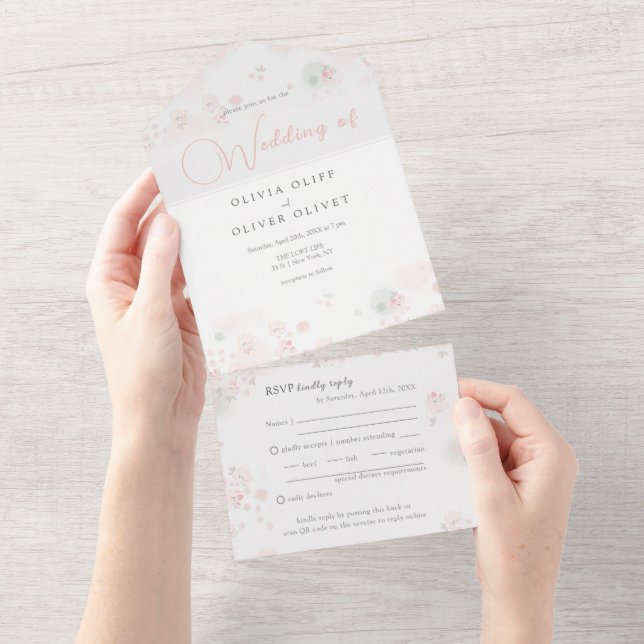 Casamento de Rosas de chá suave (Aba destacável)