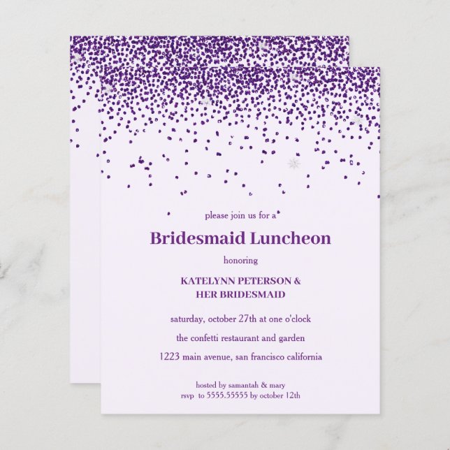 Casamento de Roupas Confetti Bridesmaids Luncheon (Frente/Verso)