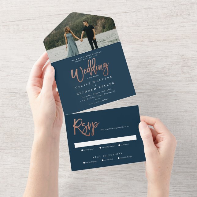 Casamento de RSVP com foto de script elegante mode (Tearaway)