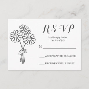 Casamento de RSVP de Buquê de Daisies Brancas Flor