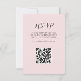 Casamento de RSVP de Código QR Cor-de-Rosa Mínimo