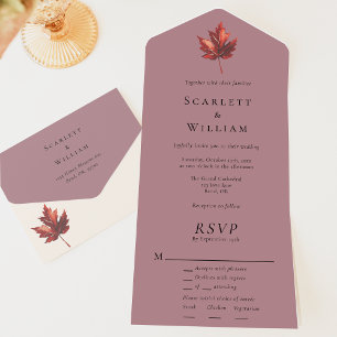 Casamento de RSVP de Entrada de Mole Mauve de Folh