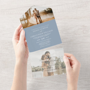 Casamento de RSVP de Fotografia de Azul 2 Moderno