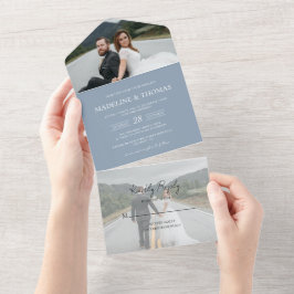Casamento de RSVP de Fotografia de Azul 2 Moderno