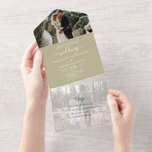 Casamento de RSVP de Fotografia Verde 2 Simples Sa