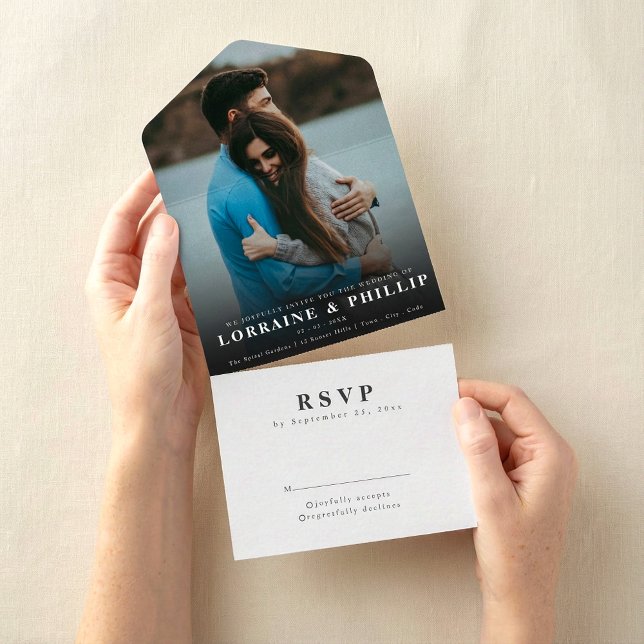 Casamento de RSVP de gradientes de momento feliz (Criador carregado)