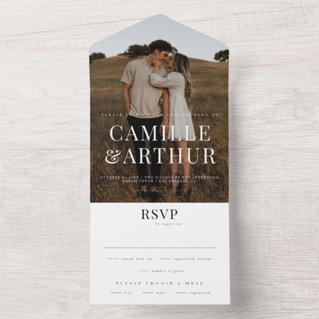 Casamento de RSVP de Na moda Elegante de Foto Mode (Interno)