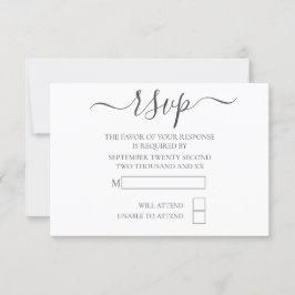 Casamento de RSVP de Tipografia Elegante Simples