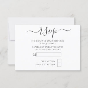 Casamento de RSVP de Tipografia Elegante Simples