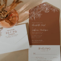 Casamento de RSVP Floral de Cobre de Terracotta Ch
