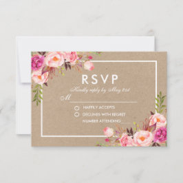 Casamento de RSVP Floral de Cor de Água da Blush K