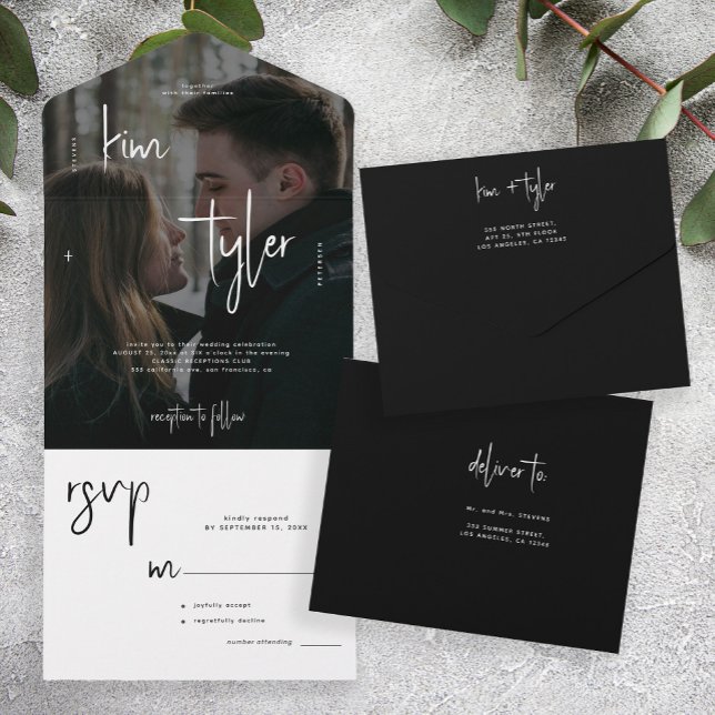 Casamento de RSVP, foto minimalista moderna (Criador carregado)