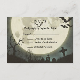 Casamento de RSVP Halloween com lua de cheio e cem
