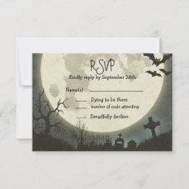 Casamento de RSVP Halloween com lua de cheio e cem