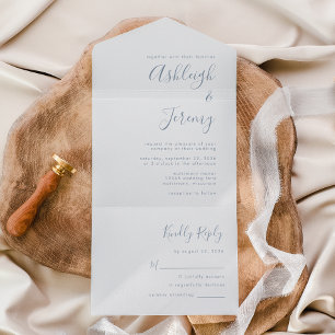 Casamento de Script Azul Mínimo Moderno com Dusty