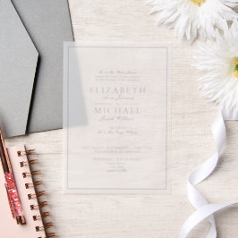Casamento de Script Clássico Azul Dusty Vellum Ele