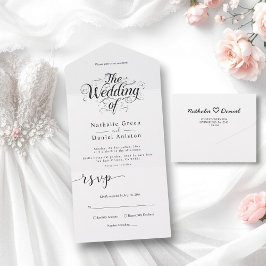 Casamento de Script Clássico de Caligrafia Branca