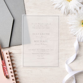 Casamento de Script Clássico Negro Elegante Vellum