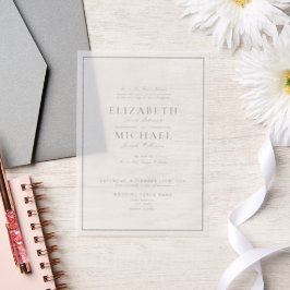 Casamento de Script Clássico Negro Elegante Vellum