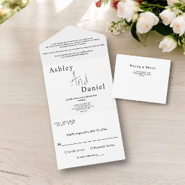 Casamento De Script De Caligrafia Branca E Preta E