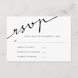 Casamento de Script de Caligrafia RSVP Elegante Si