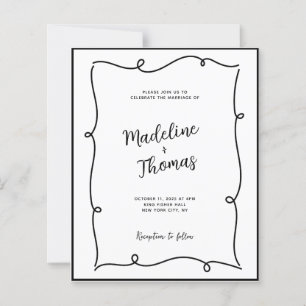 Casamento de Script de Casal Gira Desenhado à Mão 