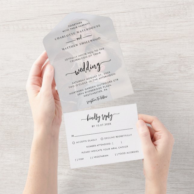 Casamento de Script de Foto Elegante (Aba destacável)