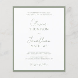 Casamento de Script de Fronteira Verde Sage simple