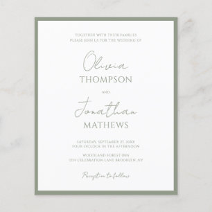 Casamento de Script de Fronteira Verde Sage simple