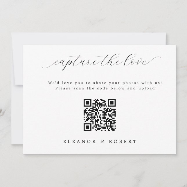 Casamento de Script Elegante Capture o Código QR d (Frente)