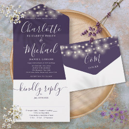 Casamento de Script Elegante das Luzes de Corda Ro