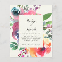 Casamento de Script Elegante Floral Floral de Aqua