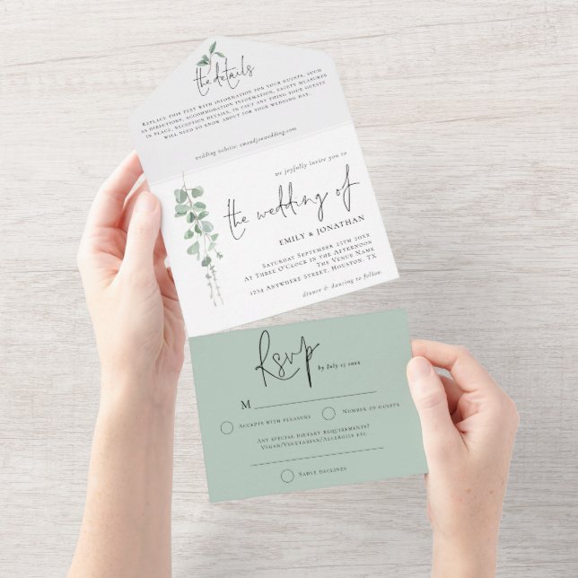 Casamento de Script Eucalyptus Moderno (Tearaway)