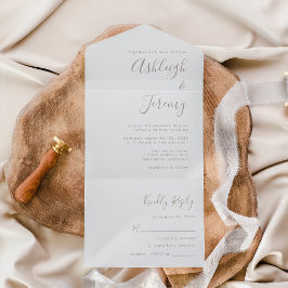 Casamento de Script Mínimo Moderno de Taupe