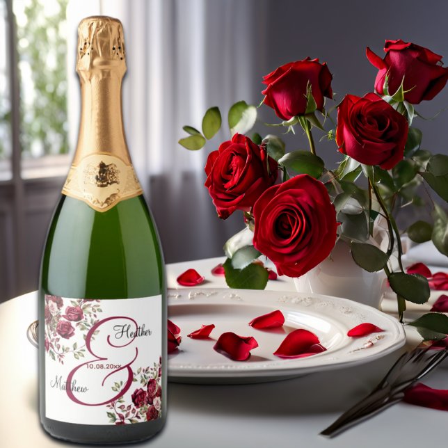 Casamento de Script Moderno Floral da Burgundy (Criador carregado)