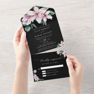 Casamento de Script Moderno Magnolia Florals