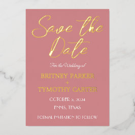 Casamento de Script Rosa Dusty com Foto de Código 