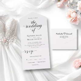 Casamento de Script Simples de Caligrafia Preta e