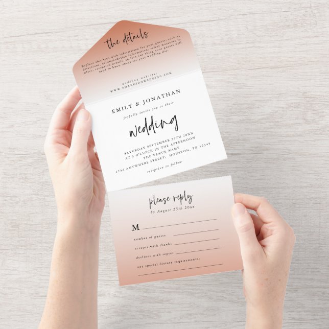 Casamento de Script Terracotta Elegante (Tearaway)