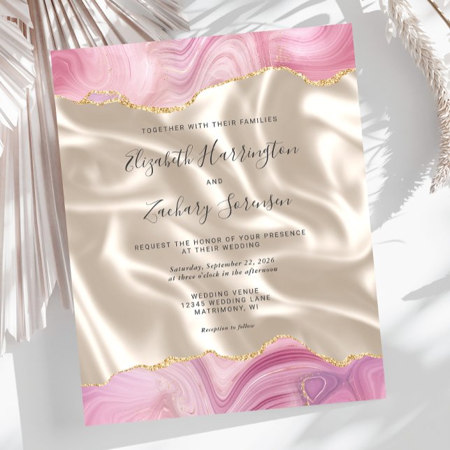 Casamento de Seda de Marfim, Dourado, Pastel Rosa  (Criador carregado)