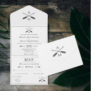 Casamento de Setas e Monogramas Branca