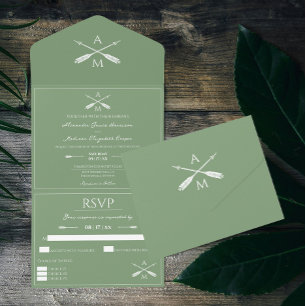 Casamento de Setas e Monogramas   Moss Green