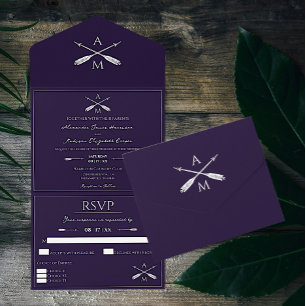 Casamento de Setas e Monogramas Roxo