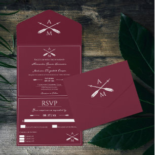 Casamento de Setas e Monogramas Vinho