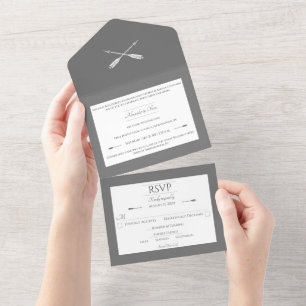 Casamento de setas minimalista CINZAS