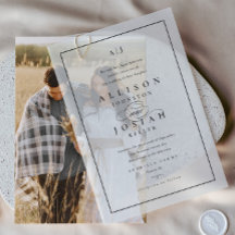 Casamento de Sobreposição Branco e Preto Elegante
