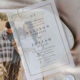 Casamento de Sobreposição de Foto Dourada Elegante