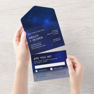 Casamento de Starry Galaxy Blue Night Sky