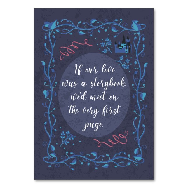 Casamento de Storybook - Cartão de Mesa (Frente)